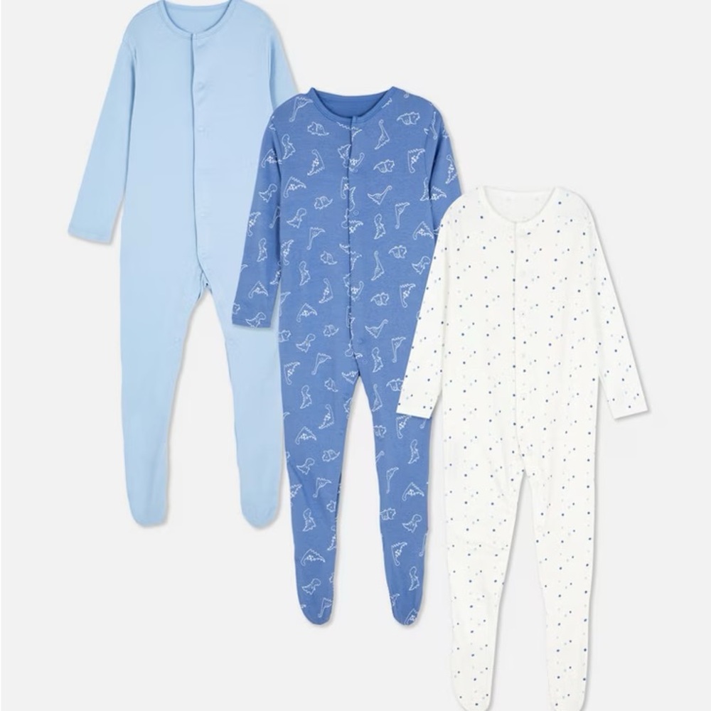 Primark Blue and White Kids Footie Set
